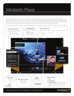 Mediasite Player - The Audio Visual Company