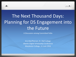 The Next Thousand Days - DigitalCommons@Macalester College