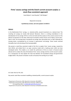 Firms` excess savings and the Dutch current account surplus: a stock