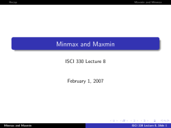 Minmax and Maxmin - UBC Computer Science