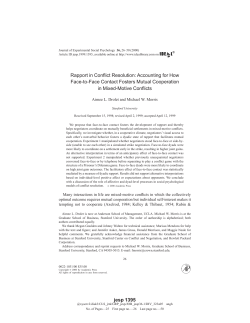 Rapport in Conflict Resolution: Accounting for