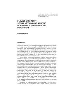 playing with risk? social networking and the normalisation of