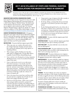 2017-2018 Migratory Bird Syllabus