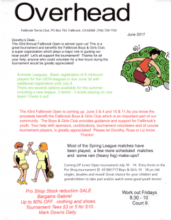 June 2017 Summer Leagues. Basic registration of 6 minimum