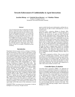 Towards Enforcement of Confidentiality in Agent