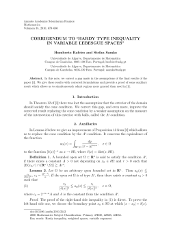CORRIGENDUM TO &ldquo;HARDY TYPE INEQUALITY IN VARIABLE