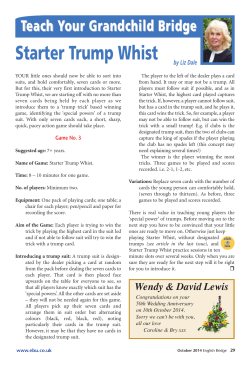 Starter Trump Whist - English Bridge Union