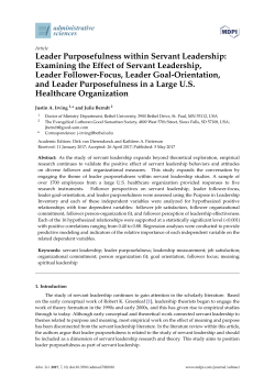 Examining the Effect of Servant Leadership, Leader Follower