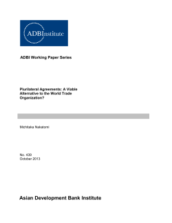 Plurilateral Agreements - Asian Development Bank