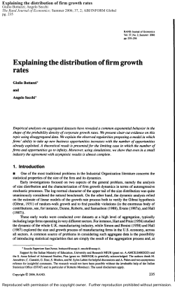 Explaining the distribution of firm growth rates