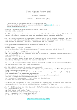 Nepal Algebra Project 2017