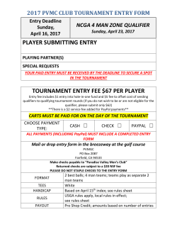player submitting entry tournament entry fee $67 per player