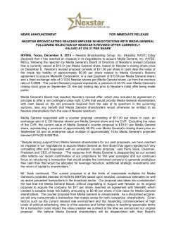 news announcement for immediate release nexstar