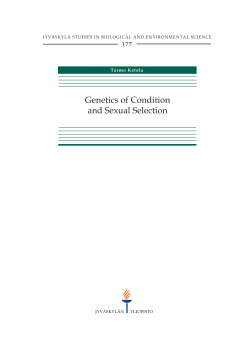 Genetics of condition and sexual selection - JyX