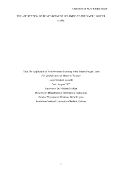 Application of reinforcement learning to the simple soccer game