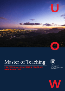 Master of Teaching PIP Handbook 2017