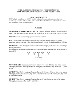 SAFF- SVERIGES AMERIKANSKA FOTBOLLF&Ouml;RBUND 8MAN