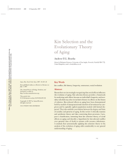 Kin Selection and the Evolutionary Theory of Aging