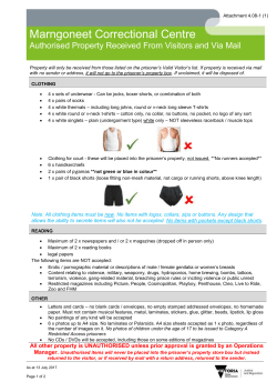 Attachment 4.08-1 (1) Marngoneet Correctional Centre Authorised