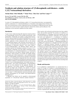 Synthesis and solution structure of 3,5-dioxopimelic acid - ISI