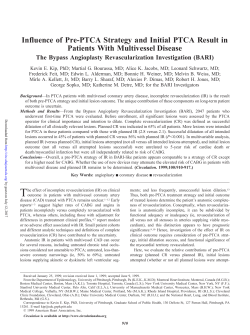 Influence of Pre-PTCA Strategy and Initial PTCA Result