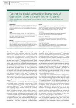 Testing the social competition hypothesis of depression using a