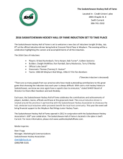 2016 saskatchewan hockey hall of fame induction set to take place