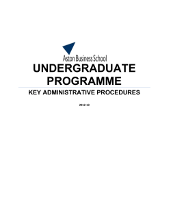 undergraduate programme