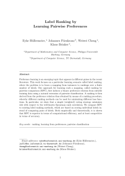 Label Ranking by Learning Pairwise Preferences - ke.tu