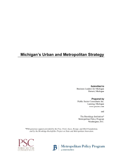 Michigan`s Urban and Metropolitan Strategy