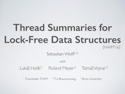 Sebastian Wolff1,2 Luk&aacute;&scaron; Hol&iacute;k3 Roland Meyer2 Tom&aacute;&scaron; Vojnar3