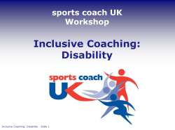 sports coach UK Workshop Inclusive Coaching: Disability