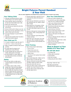 Bright Futures Parent Handout 2 Year Visit