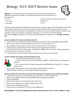 Biology -D.I.Y. EOCT Review Game