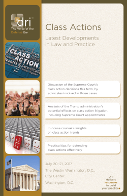 Class Actions Seminar 2017 - DRI