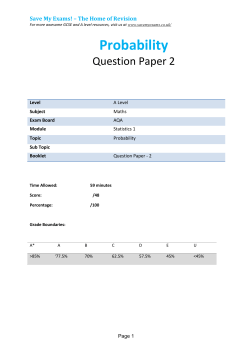 Probability - SAVE MY EXAMS!