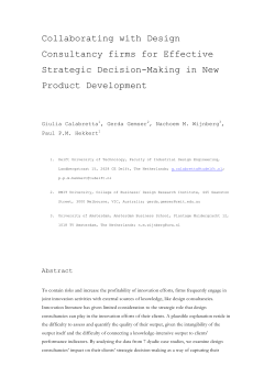 Collaborating with Design Consultancy firms for