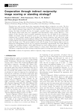 image scoring or standing strategy?