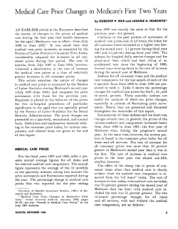 Medical Care Price Changes in Medicare`s First Two Years