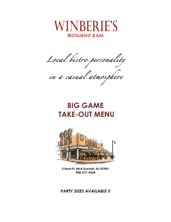 BIG GAME TAKE-OUT MENU
