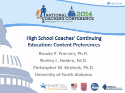 High School Coaches` Continuing Education