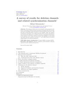 A survey of results for deletion channels and related synchronization
