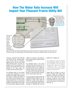 How The Water Rate Increase Will Impact Your Pleasant Prairie