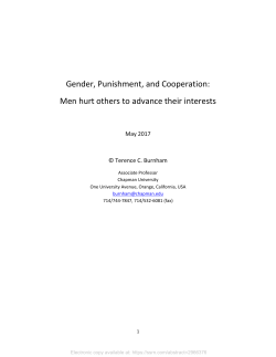 Gender, Punishment, and Cooperation: Men hurt others to advance