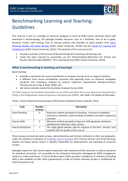 Benchmarking learning and teaching