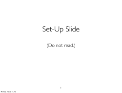 Set-Up Slide - Melvin Fitting