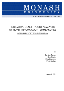 Indicative Benefit/Cost Analysis of Road Trauma