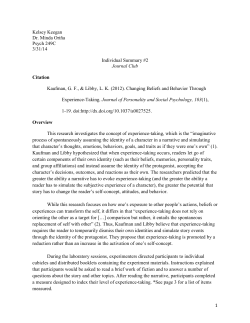 Changing Beliefs and Behavior Through Experience