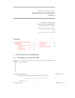 Permutations and Combinations