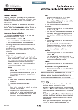 Application for a Medicare Entitlement Statement